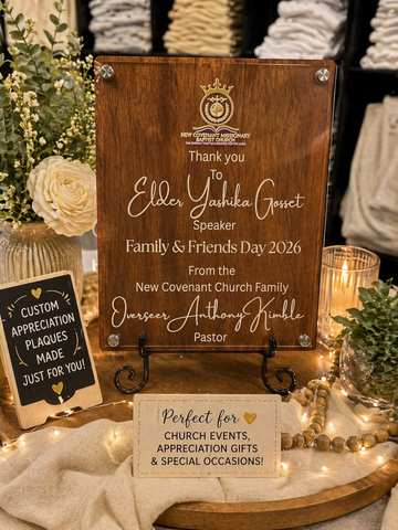 Custom Floating Acrylic & Wood Appreciation Plaque