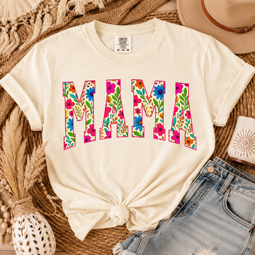 Retro Floral MAMA DTF Transfer – Vibrant Spring Flower Mother's Day Design