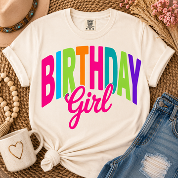 Vibrant "Birthday Girl" Special Occasion Graphic Tee