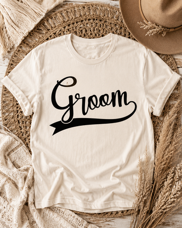 Classic "Groom" Script Graphic Tee