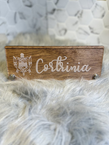 Custom Acrylic & Wood Desk Nameplate