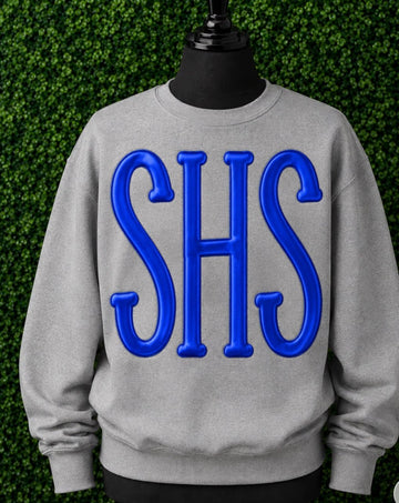 Grey "SHS" Puff Letter Sweatshirt